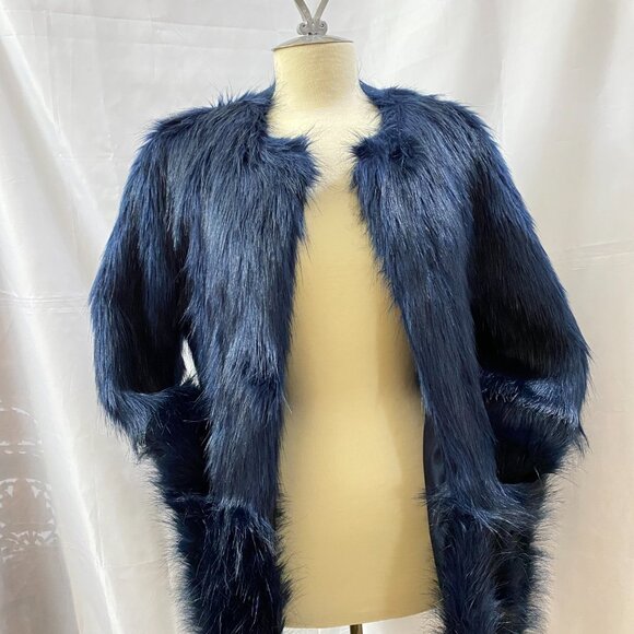 Blue Faux Fur Coat by Wendy Williams  - XS - Picture 2 of 4